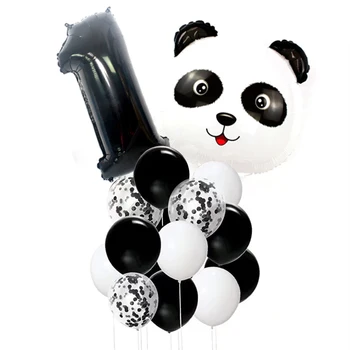 1-9 Gadu Dzimšanas dienu Meitene Balonu Dekorācijas Panda Dzimšanas dienas svinības Rotājumus Bērniem Zēns Baby Dušas Dzimumu Atklāt Puse Panda Balonu