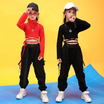 10 12 14 16 Gadu Vecām Meitenēm Boutique Darbības Drēbes Pavasara Rudens Meitene Džeza Dejas Drēbes Hip-hop Divas Gabals Uzvalks