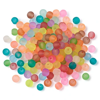 100gab Stikla Krelles, Matēts Gaismas Candy Color 4 6 8 10 mm Kārta Distances Zaudēt Krelles Rotaslietas Pieņemšanas DIY Secinājumi Rokdarbi Krelles