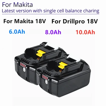 18V, Instrumenti, 6A/8A/10Ah Uzlādējamās Li-ion Baterijas Makita Akumulatora elektroinstrumentu 6.0 Ah 18 V Nomaiņa BL1860 BL1850 6.A, 8.A, 10.A