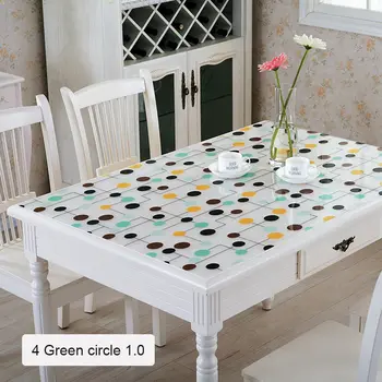 1mm Mīksta PVC Stikla Galdauts taisnstūra galda, Virtuves decorationTablecloth Ūdensizturīgs Oilproof Virtuves Ēdamistabas galda segumu