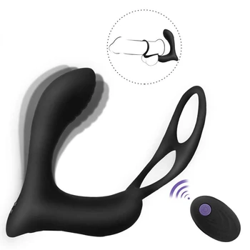 2 veidi Anālais Vibrators Vīriešu Prostatas Masāža Pievienojiet Anālā Prostatas Stimulators Butt Plug Kavēšanās Ejakulācijas Gredzens Seksa Rotaļlietu Vīriešiem-Gejiem