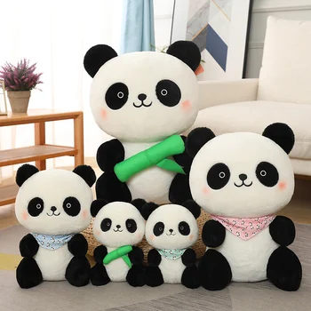 20-50cm Jauki Bamboo Panda Plīša Rotaļlieta Pildīti ar Mīkstu Ģērbies Šalle Panda Spilvens Lelle, Rotaļlietas Bērniem, Meitenēm Mīļotājiem Dzimšanas dienas Dāvanu Deco