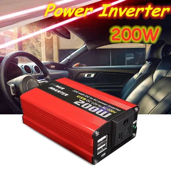 200W Car Power Inverter 12V 220V un AC 110v Dual USB Automašīnas Adapteris Converter Modificētu Sinuss Viļņu ES MUMS JP Ligzda