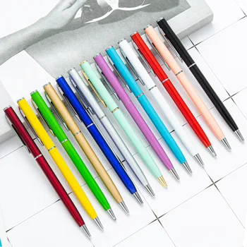 20pcs/daudz Pielāgot veicināšanas lodīšu pildspalvas metāla lodīšu pildspalva atbalsta drukas logo, reklāmas vairumtirdzniecības personalizētu metāla pildspalvas