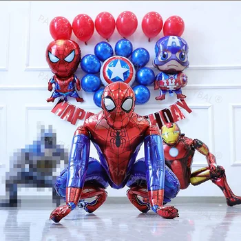 22pcs Zirnekļcilvēka Folija Baloni Uzstādīt Ironman 3 SuperHeros Sarkanā, Zilā Lateksa Pērle Balons, Dzimšanas dienu, Bērnu Duša Puse Dekori, Dāvanu