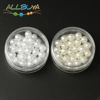 4-20mm Piena Balta Apaļa Akrila Plastmasas ABS Mākslīgas Pērles Zaudēt Krelles Rokdarbi Rotaslietu izgatavošana DIY Aproces Kaklarotas