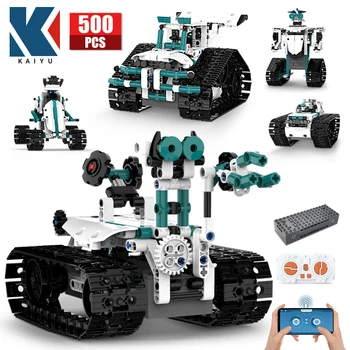 500Pcs Tehnisko Pilsētas Tālvadības Deformēta Robots Celtniecības Bloki APP RC Tanku SUV Automašīnu Transportlīdzekļa Ķieģeļi Izglītības Rotaļlietas Bērniem