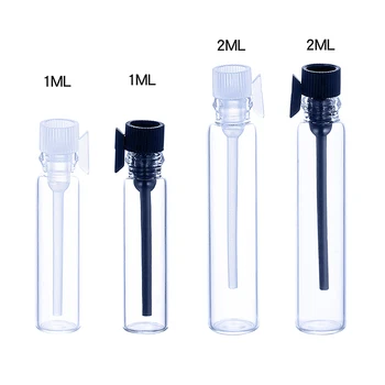 5gab/daudz Mini Stikla Smaržas Nelielu Paraugu Pudelītes Smaržu Pudele 1 ml 2 ml Tukšs Laboratorijas Šķidrumu Smaržas Tests, Cauruļu Izmēģinājuma Pudele