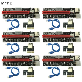 6PCS 3 in 1 4pin Molex PCI-E Ieguves Kartes 6pin Stāvvadu SATA 60cm PCIE 1x, lai 16x PCI Express Stāvvadu Karti Antminer Bitcoin Miner