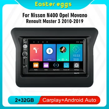 7 Collu 2 Din Auto Radio Nissan N400 Opel Movano Renault Master III 3 2010-2019 Android Auto Multimediju Atskaņotājs, GPS Navigācija