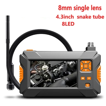8mm rokas ekrāna nozares endoskopu kamera čūska caurules kabeļu 2.0 mp serpentīns kamera HD 4.3 collu pārbaudes objektīvs
