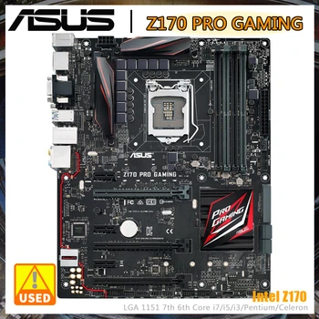 ASUS Z170 PRO GAMING Mātesplates Intel Z170 Chipset LGA 1151 Socket Atbalsts 7 6 Core i7, i5 i3 procesors Pentium Celeron 7700 7100 CPU
