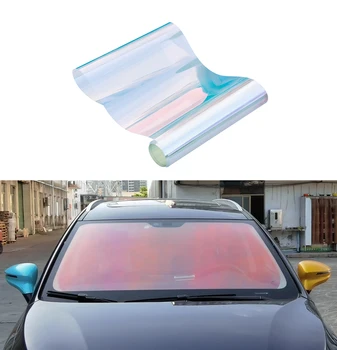 Auto stiklu Tonēšana, Plēves Purpura Krāsa Hameleons UV99% VLT80% Priekšējais Logs, priekšējais stikls, Saules Aizsardzības Plēves 50cmx3m