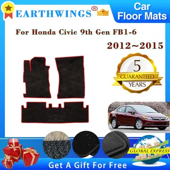 Automašīnas Grīdas Paklāji Honda Civic 9 Gen FB1~6 2012~2015. gadam 4Door Sedanu Paklāji Panelis Footpads Paklāju Segumu Pad Kāju Paliktņi Piederumi