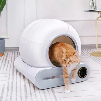 Automātiskā Smart Kaķu Pakaiši Kastē pašattīrīšanās Pilnībā Slēgtā Kaķu Pakaiši Kastē Pet Tualetes Pakaišu Paplāti Pet Produktu Arenero Gato 65L