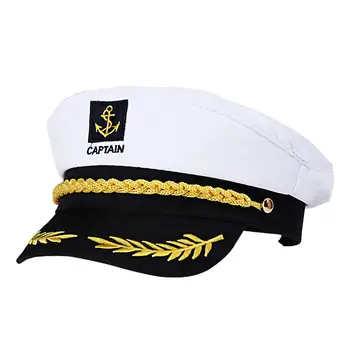 BESTOYARD Pieaugušo Jahtu Laivu Kuģa Matrozis Kapteiņa Kostīms, Cepure, Navy Jūras Admiral (Balts)