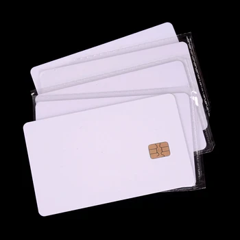 Balts 5gab Kontakta Mikroshēmu, Smart IC Tukšu PVC Kartes Ar SLE4442 Čipu Tukšas Kartes Kontaktu IC Karšu Drošība