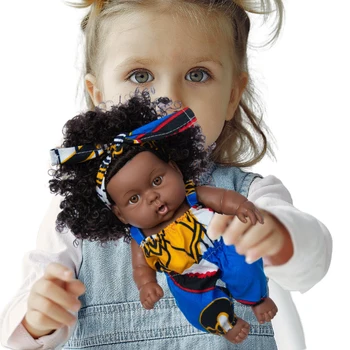 Bērnu Lelle African American Doll Reāli Melna Meitene Lelle Afroamerikāņu Dzīvi Kā Lelle Jaundzimušo Bērnu Lelles