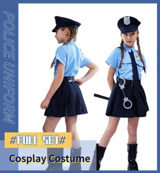 Cute Baby Meitenes Tiny Policists, Policists, Rotaļu Laiks Cosplay Vienotu Bērniem, Bērnu Profesija Halloween Lomu Spēlē Saģērbt Kostīms