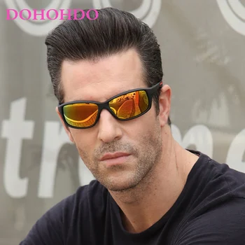 DOHOHDO Zīmola Polarizētās Vīriešu Saulesbriļļu Modes Slīpums Vīriešu Braukšanas Stikla Jaunu UV400 Polarizētās Ieplests Stila Eyewears lunette