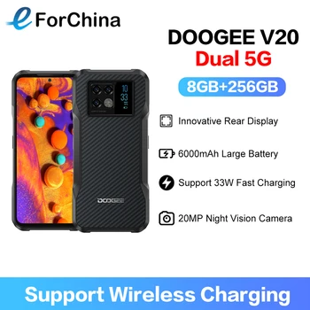 DOOGEE V20 Dual 5G Viedtālrunis 256 GB ROM 8 gb RAM Izturīgs Tālrunis Dimensity 700 Octa-Core 6.43