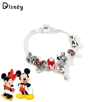 Disney Mickey Mouse Minnie Mouse Aproce Luksusa Sudraba Plāksne, Metāla Modes Kulons Rokassprādzes Piekariņi, Rotaslietas Piederumu