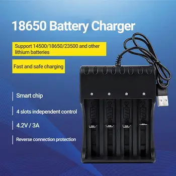 Drošu Elektrisko Akumulatoru Lādētāju, Augstas Veiktspējas Universāla Augstas kvalitātes 4 Slots USB 18650 Mini Akumulatora Lādētājs
