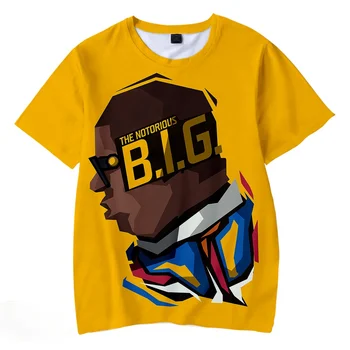 Dziedātāja B. I. G BIGGIE 3D Iespiests T-krekls Vīriešu/sieviešu Modes Gadījuma Hip-hop Harajuku sporta Krekls Vasaras Apaļu Kakla Topi Streetwear