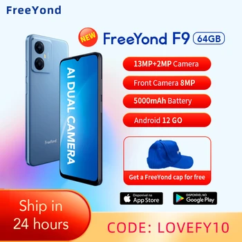 FreeYond F9 mobilo telefonu 64/128GB 13MP+2MP Kamera 5000mAh Unisoc Octo Core Android Mobilo Telefonu