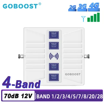 GOBOOST Šūnu Pastiprinātājs 4 Joslu 4G LTE 800 900 1800 2100 700 850 1900 1700 2600 B28 B12 GSM Šūnu Pastiprinātājs 3G Tīkla Repeater