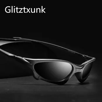 Glitztxunk Sporta Polarizētās Saulesbrilles, Vīriešu Zīmolu Dizains Retro Saules brilles Vīriešu Braukšanas Melnās Brilles Brilles UV400 Oculos