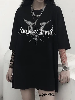 Gothic Hip Hop T Krekls Vīriešiem/Sievietēm Harajuku Stils, Vintage Lielgabarīta Tshirts Streetwear Goth Smieklīgi Vasaras Gadījuma T-krekli Emo