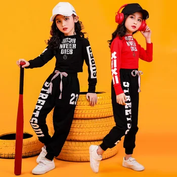 Hip Hop Apģērbs Bērniem Sporta Krekls Top Kultūru Krekli Ikdienas Bikses Ielu Deju Kostīmu Balles Dejas, Meitenes, Sievietes Kleitu Drēbes