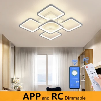 Iekštelpu apgaismojums dzīvojamā istabā griestu lustra, smart tālvadības pults reostats guļamistaba iesūkšanas griestu gaismas virtuve led lustras