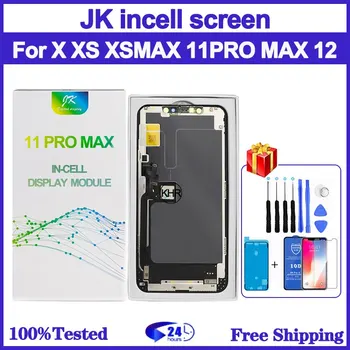 JK Incell Ekrāna iPhone X XR Xs Max 11 12 12Pro LCD Displejs, Touch Screen Digitizer Asamblejas Nav Mirušo Pikseļu Rezerves Daļas