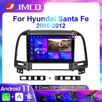JMCQ 2Din 4G Android 11 Automašīnas Radio Hyundai Santa Fe, 2006 2 2007. - 2012. Gadam Stereo Multivides Video Atskaņotājs Navigācija GPS Carplay