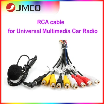 JMCQ Auto Radio Universālā RCA 10 1 Izejas Vadu Kabeli Ar Mikrofonu Video Izejas/ieejas Audio-Subwoofer