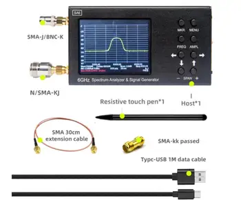 Jaunu 6GHz SA6 RADIOFREKVENČU Spektra Analizators Spektra Explorer Signālu Genertor Ar Izsekošanas Ģenerators 3.2 collu skārienekrāns 35MHz~6.2 GHz