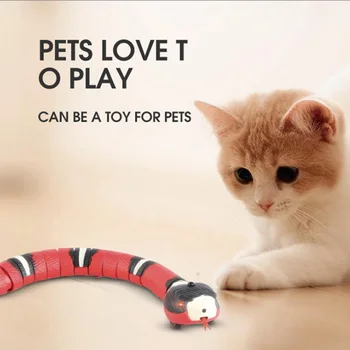 Jaunā Viedo Sensoru Čūska Kaķu Rotaļlietas, Elektriskās Interaktīvās Rotaļlietas, lai Kaķiem USB Uzlādes Cat Aksesuāri Pet Suņiem Spēle Spēlēt Rotaļlietas