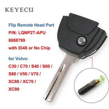 Keyecu Flip Tālvadības Atslēga, Galvas Daļa ar ID48 vai Nav Čips, Volvo C30, C70 S40 S60 S80 V50 V70 XC60 XC70 XC90 LQNP2T-APU, 8688799