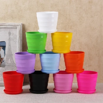 Krāsains Mini Plastmasas Puķu Pods Imitācija, Keramikas Vāze Bērnudārzs Dārza Augu Pot jaunas