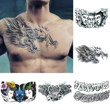 Pagaidu Tetovējumi Vīriešu Pleca Tetovējumiem Lielas Krūtis Sexy Ķermeņa Tetovējumu Uzlīmes Ūdensizturīgs Tetovējums Viltus Zēni Make Up Modelis