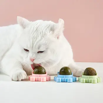 Pet Catnip Rotaļlietas, Pārtikas Catnip Bumbu Drošības Veselīgas Kaķu Mētru Kaķi Mājās Rotējošo Interaktīvo Spēli, Rotaļu Produktus, Tīrīt Zobus Uz Stom
