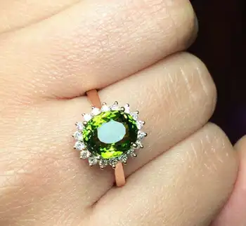 Princese Diāna William Kate Middleton 3ct Zaļā Safīra Saderināšanās gredzeni, pirksts Luksusa 925 Sterling Silver Gredzeni Sievietēm