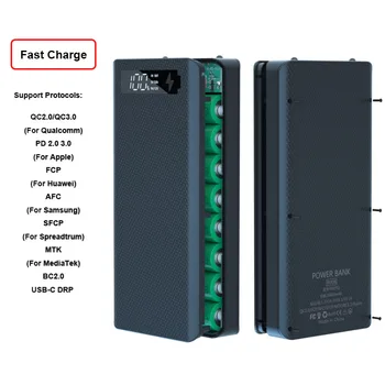 QC3.0 Ātro Lādētāju Akumulatoru 18650 Power Bank Gadījumā Metināšanas Bezmaksas Dual USB DIY 18650 Turētāju Uzglabāšanas Kaste Powerbank Mobilo Tālruni