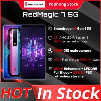 RedMagic 7 Spēļu Mobilo Telefonu, 6.8 Collu 165Hz AMOLED Snapdragon 8 Gen 1 Octa Core 64MP Triple Kamera