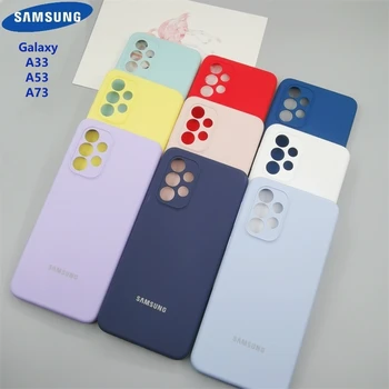 Samsung Galaxy A33 A53 A73 5G 4G Gadījumā, Samtaina Silikona Vāks Soft-Touch Atpakaļ Aizsardzības Mājokļu A33 A53 A73 Logo Vāciņu