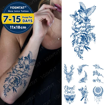 Sula, Kas Ilgst Tintes Tetovējumiem Body Art Ūdensnecaurlaidīgus Pagaidu Tetovējumu Uzlīmes Ziedu Putnu Tetovējums Rokas Viltus Briežu Vaļu Tatto Sievietes Vīrieši