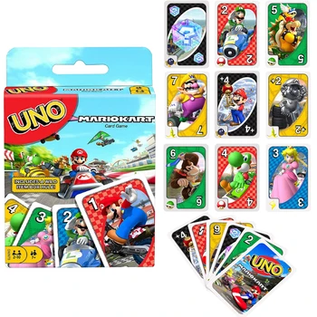 Super Mario Kart UNO Karti Gamed Ģimenes Puzzle Smieklīgi Izklaide galda Spēles Spēļu Kārtis, Pokera Bērnu Rotaļlietas, Dāvanu Kastē Dzimšanas dienas Dāvana